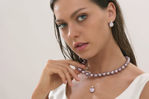 9-11mm Purple Freshwater Pearl Necklace (US) - House Of Pearls