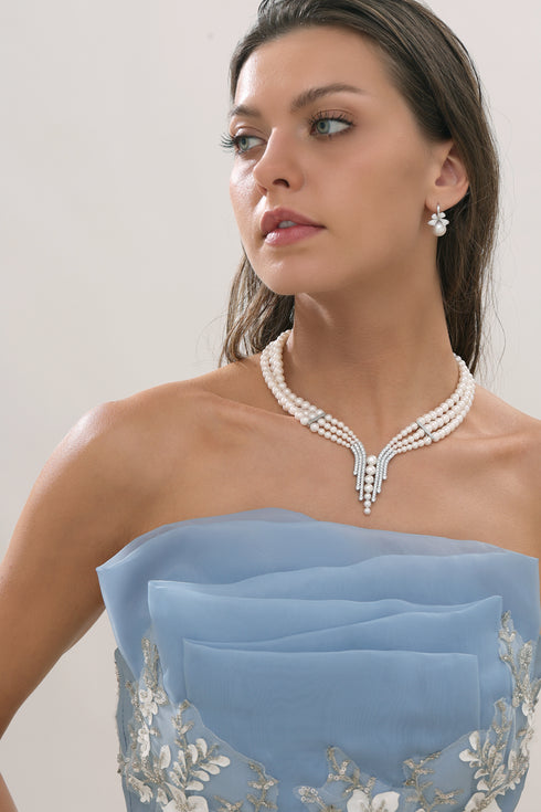 Triple-Layered Freshwater Pearl Strand Necklace - House Of Pearls