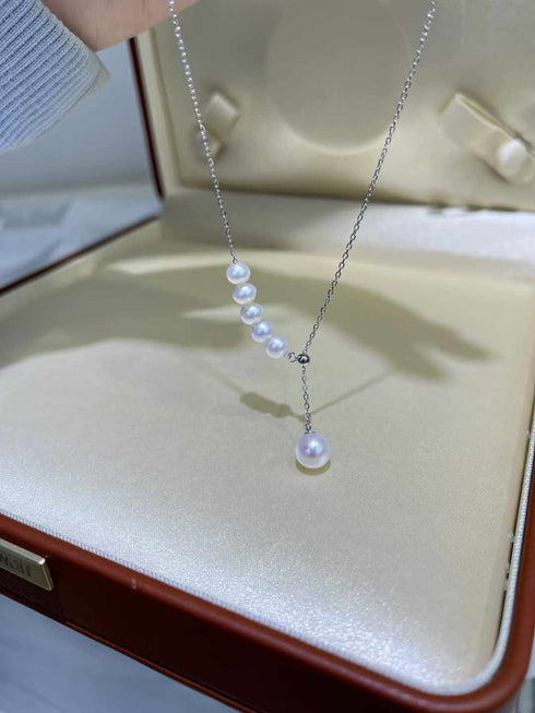 Mermaid Tear Y-Chain Freshwater Pearls Necklace - House Of Pearls