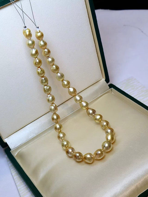 11-13mm Golden South Sea Baroque Pearl Strand - Necklaces made with hand-selected pearls from House of Pearls
