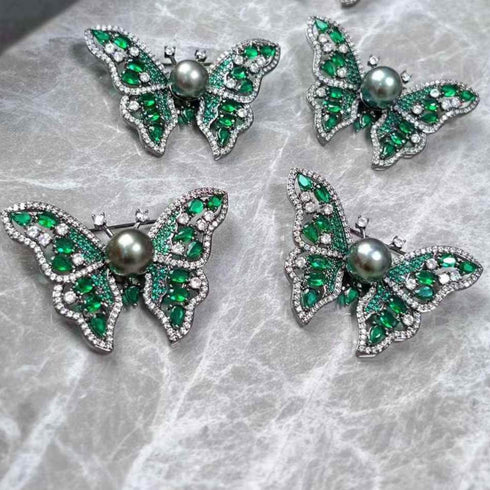 Exquisite Butterfly Brooch Tahitian Pearl - House Of Pearls