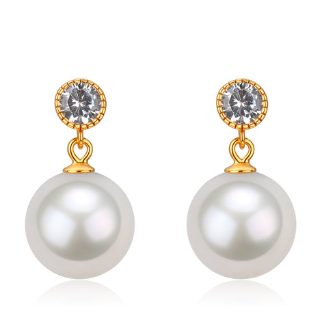 10-11mm Freshwater Edison Pearl Zirconia Earrings - Earrings made with hand-selected pearls from House of Pearls