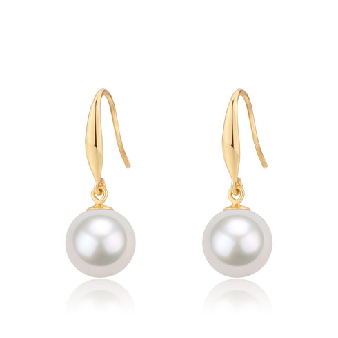 10-11mm Freshwater Pearl & Classic Hoops Earrings - Earrings made with hand-selected pearls from House of Pearls