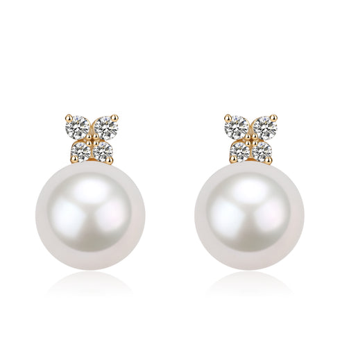 10-11mm Freshwater Pearl Shiny Earrings - Earrings made with hand-selected pearls from House of Pearls