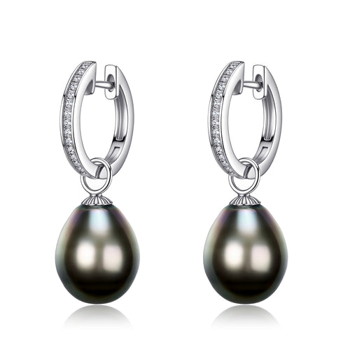 10-11mm Waterdrop Baroque Tahitian Pearl Earrings - Earrings made with hand-selected pearls from House of Pearls