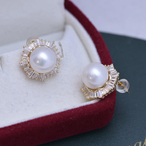 10-11mm White Freshwater Pearl & Aisling Earrings - Earrings made with hand-selected pearls from House of Pearls