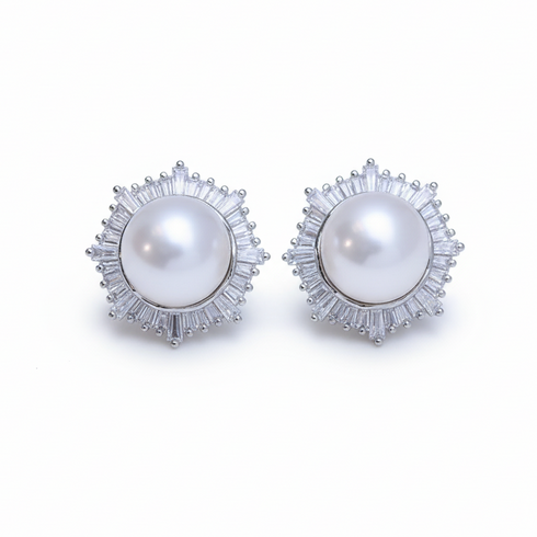 10-11mm White Freshwater Pearl & Aisling Earrings - Earrings made with hand-selected pearls from House of Pearls