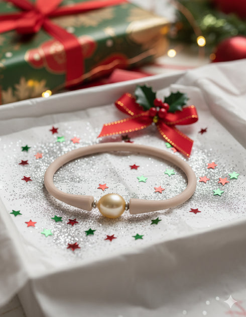 10-12mm South Sea Golden Baroque Pearl Rubber Band Bracelet - Bracelets made with hand-selected pearls from House of Pearls