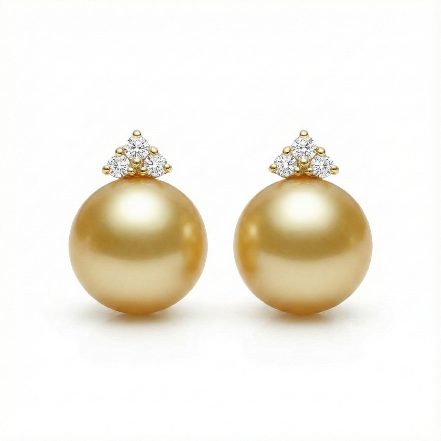 10-12mm Golden South Sea Pearl & Ellie Earrings 18K Gold - Earrings made with hand-selected pearls from House of Pearls