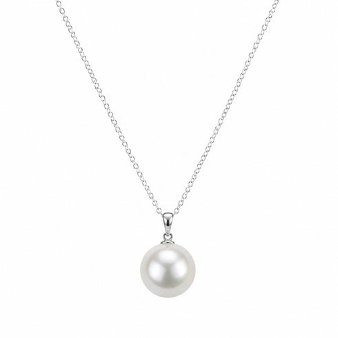 Classic Edison Pearl Pendant Necklace on a silver-tone chain with a round white pearl