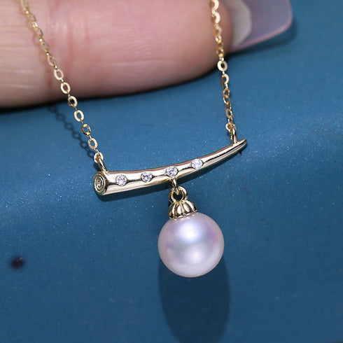 Elegant Line Pearl Gradient Necklace - House Of Pearls