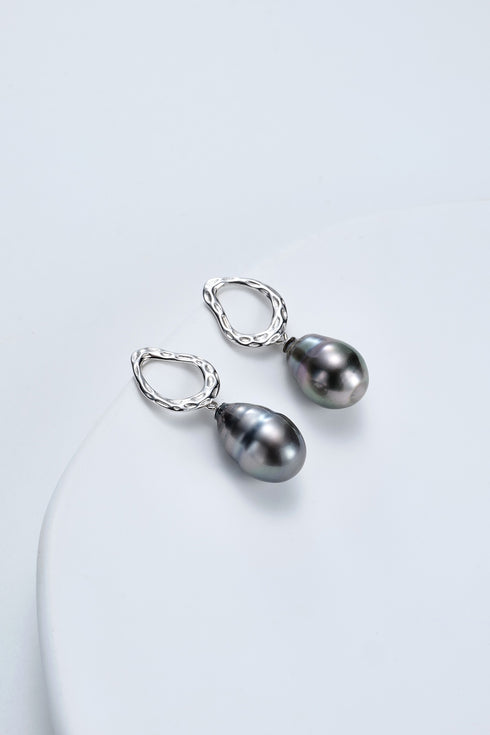 11-12mm Baroque Tahitian Pearl Waterdrop Earrings - Earrings made with hand-selected pearls from House of Pearls