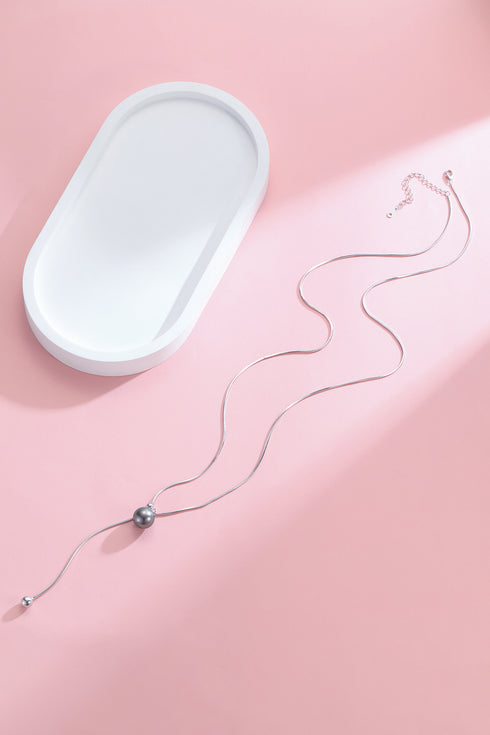 11-12mm Tahitian Pearl Clavicle Chain Necklace - Necklaces made with hand-selected pearls from House of Pearls