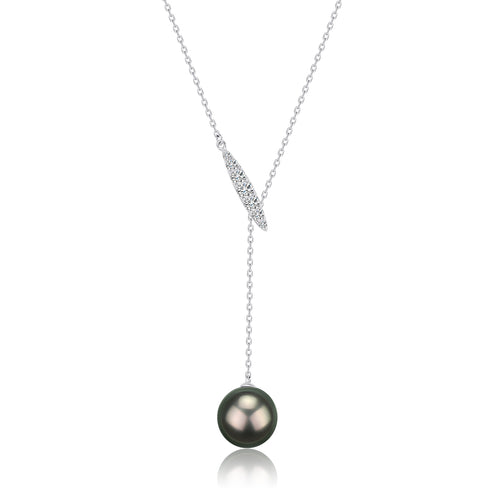 11-12mm Tahitian Pearl Y-Knot Necklace - Necklaces made with hand-selected pearls from House of Pearls