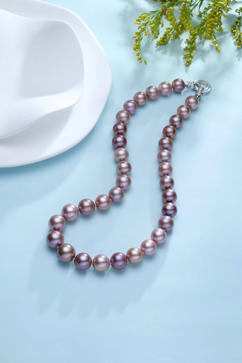 11-13mm Purple Freshwater Pearl Strand Necklace -AAA Quality - Necklace made with hand-selected pearls from House of Pearls
