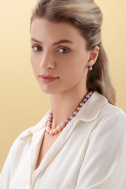 11-14mm Multicolor Freshwater Pearl Strand Necklace - Necklaces made with hand-selected pearls from House of Pearls