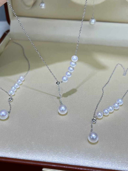 Mermaid Tear Y-Chain Freshwater Pearls Necklace - House Of Pearls