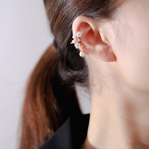 Cubic Zirconia Freshwater Pearls Ear Clip Earrings - House Of Pearls