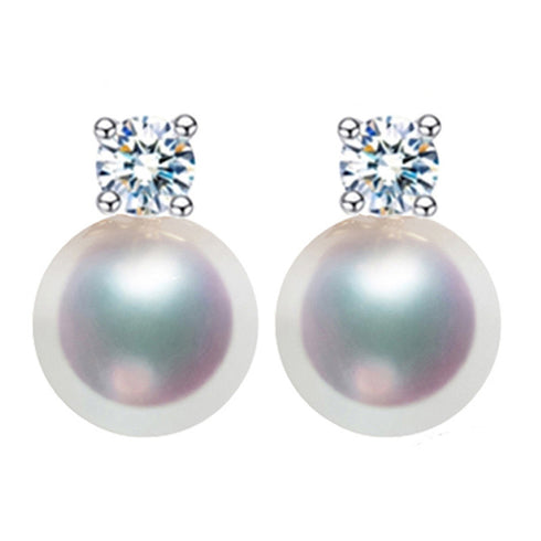 Sasha Button Freshwater Pearl Stud Earrings Different Colors - House Of Pearls