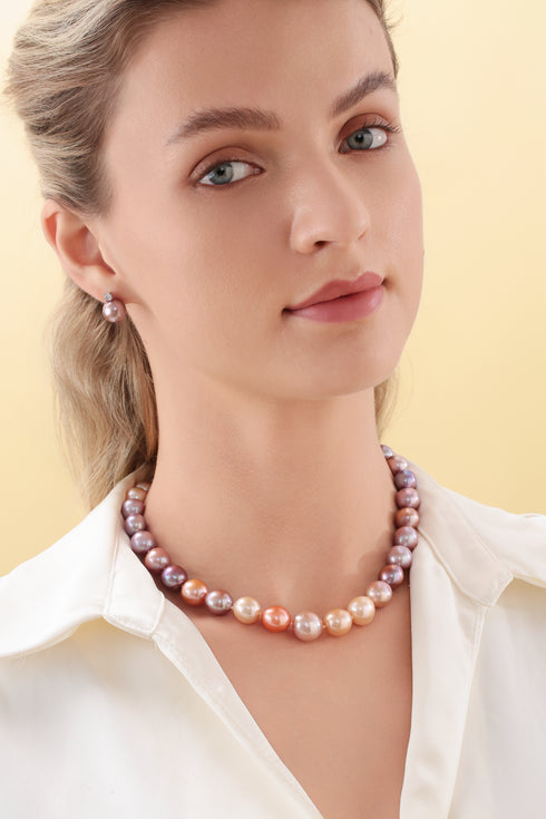 11-14mm Multicolor Freshwater Pearl Strand Necklace - House Of Pearls