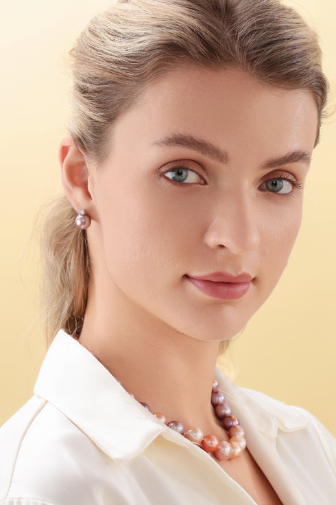 11-14mm Multicolor Freshwater Pearl Strand Necklace - House Of Pearls