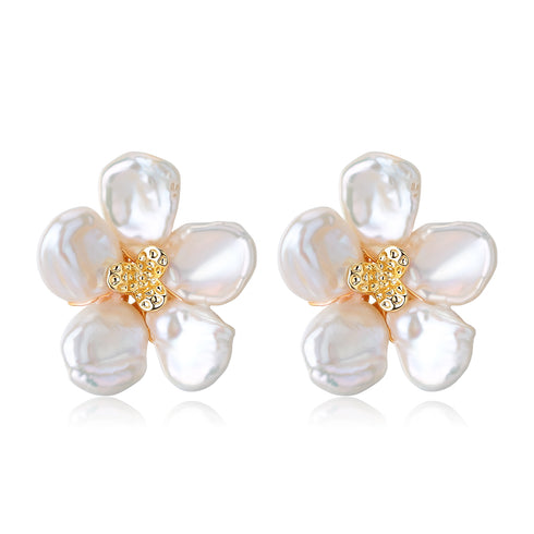 Keshi Pearl Flower Petal Earrings and Ring Set - House Of Pearls