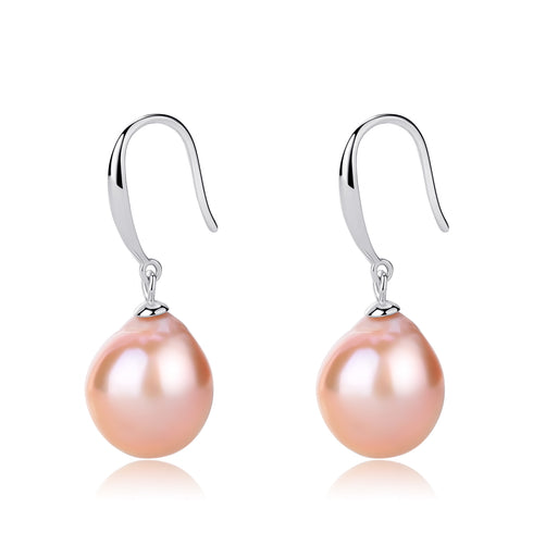 Classic Hook Pink Baroque Pearl Earrings - House Of Pearls