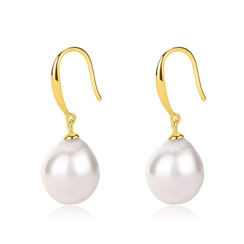 Classic Hook White Baroque Pearl Earrings - House Of Pearls