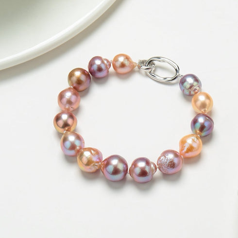 Pink-Purple Baroque Pearl Necklace and Bracelet Set - House Of Pearls
