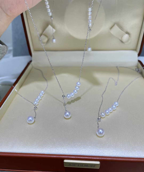 Mermaid Tear Y-Chain Freshwater Pearls Necklace - House Of Pearls