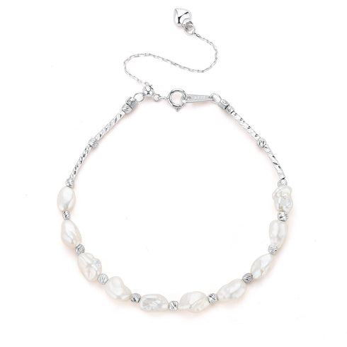 4-6mm Freshwater Keshi Pearl Necklace and Bracelet Set - House Of Pearls