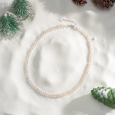 2-3mm White Freshwater Pearl Double Strand Necklace - Necklaces made with hand-selected pearls from House of Pearls