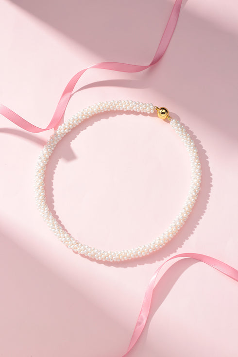 2-3mm White Freshwater Pearls Necklace with Magnetic Lock - Necklaces made with hand-selected pearls from House of Pearls