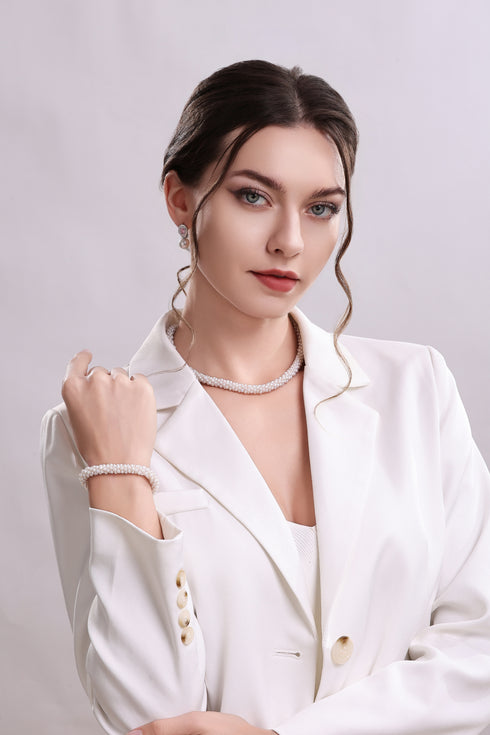 2-3mm White Freshwater Pearls Necklace with Magnetic Lock - Necklaces made with hand-selected pearls from House of Pearls