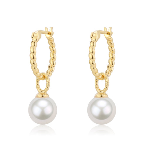8-9mm Freshwater Pearl & Twist Hoop Detachable Earrings - House Of Pearls
