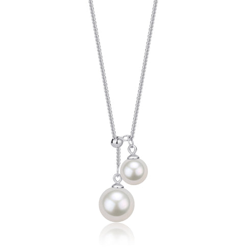 6-9mm Freshwater Pearl & Dual Pendant Necklace - House Of Pearls
