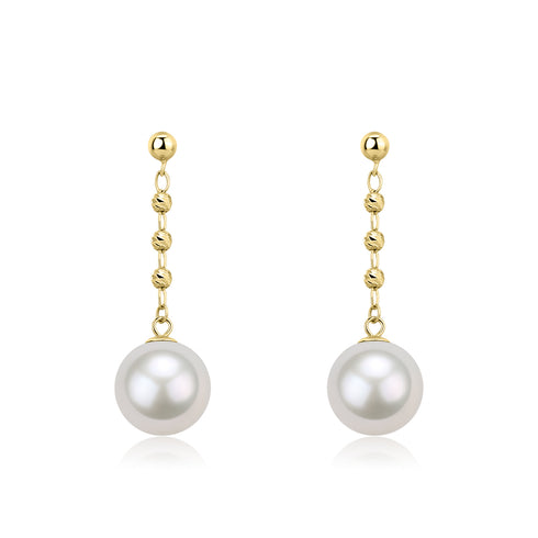 8-9mm Freshwater Pearl & Beaded Long Drop Earrings - House Of Pearls