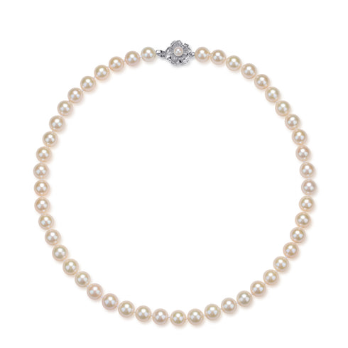 White 9-10mm Freshwater Pearl Necklace AAA Grade - House Of Pearls