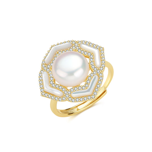 Button Pearls & Zinnia Floral Necklace Earrings Set ( Purchase Individually) - House Of Pearls