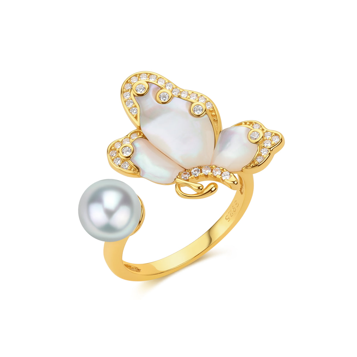 Butterfly Akoya Mother of Pearls Ring House Of Pearls