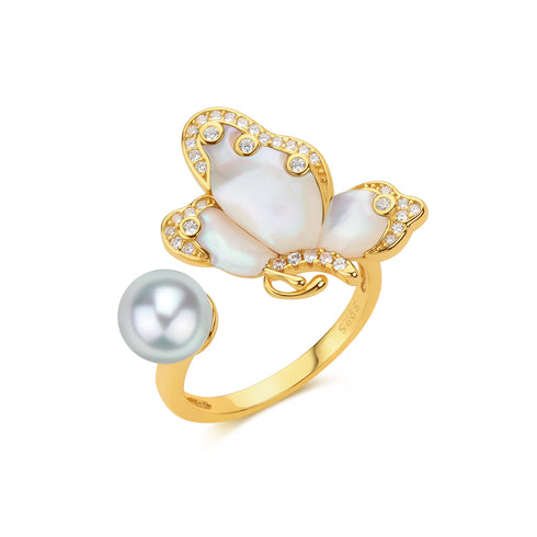 Butterfly Akoya Mother of Pearls Mabe Ring - House Of Pearls
