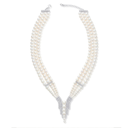 Triple-Layered Freshwater Pearl Strand Necklace - House Of Pearls