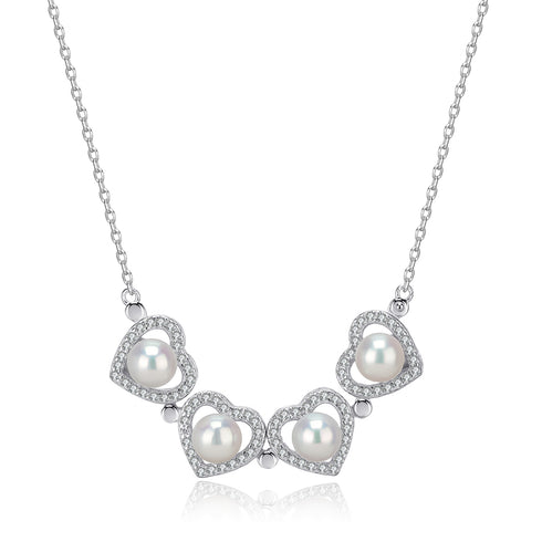 Clover & Heart Good Luck Pendant Necklace - House Of Pearls