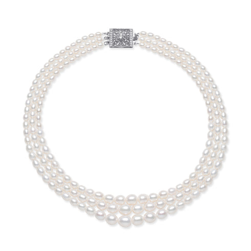 Layered Gradient Rice Pearl Necklace - House Of Pearls