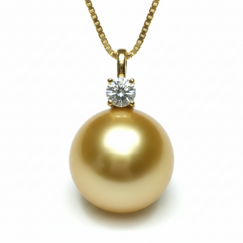 10-12mm Golden South Sea Pearl Sasha Pendant Necklace – GRC Certified - Necklaces made with hand-selected pearls from House of Pearls