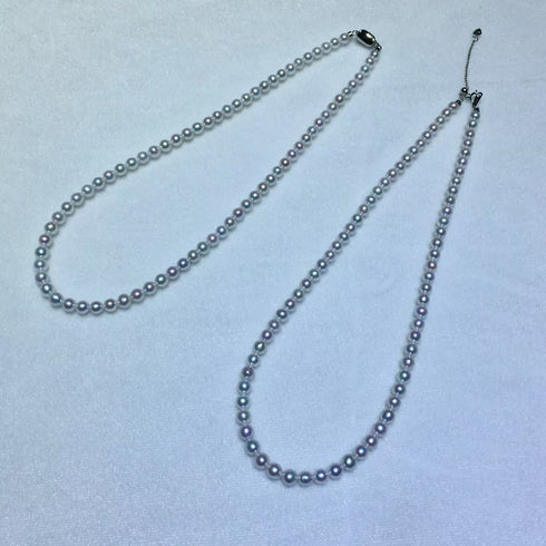 5-6mm Aurora White Freshwater Pearl Strand Necklace