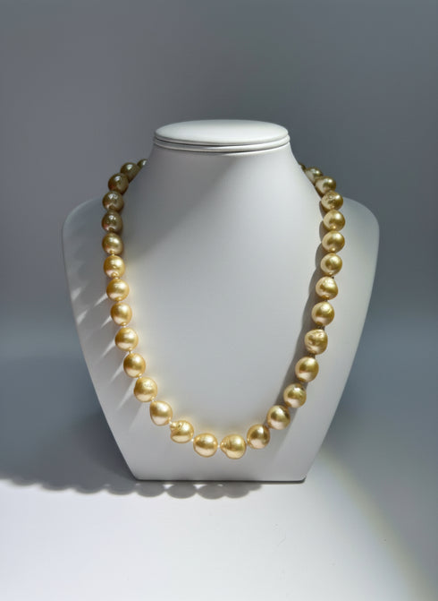 11-13mm Golden South Sea Baroque Pearl Strand