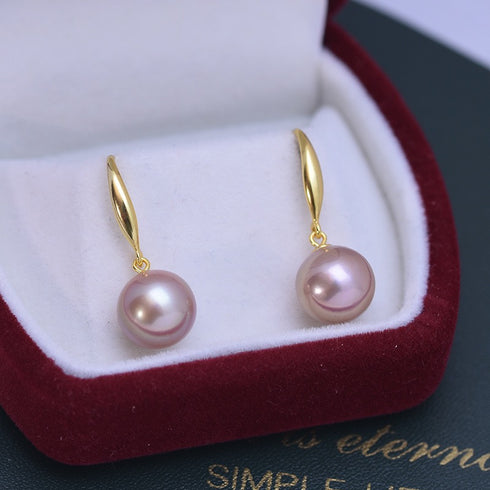 10-11mm Freshwater Pearl & Classic Hoops Earrings - House Of Pearls