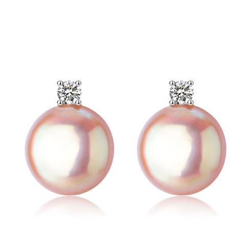 Sasha Pink Coin Baroque Pearl Stud Earrings - Earrings made with hand-selected pearls from House of Pearls