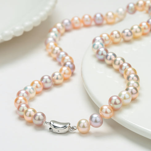 8-9mm Multicolor Freshwater Pearl Strand Necklace - AAAA Quality - Necklaces made with hand-selected pearls from House of Pearls
